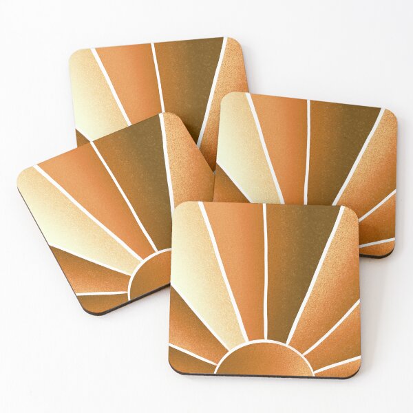 Item preview, Golden Sun Mid Century Modern, Abstract Landscape designed and sold by bubblyshades.