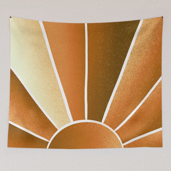 Item preview, Golden Sun Mid Century Modern, Abstract Landscape designed and sold by bubblyshades.