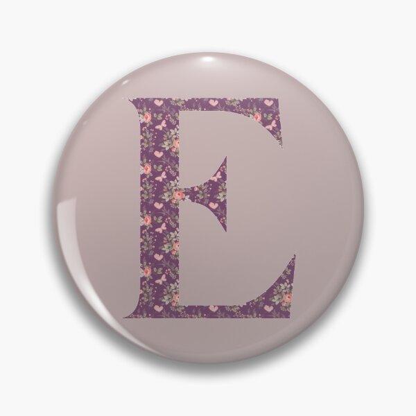 Artikelvorschau, Anfangsbuchstabe E. Monogramm E. Lila Blumenmuster. Name E. entworfen und verkauft von ABInspired.