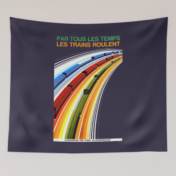 Item preview, IN ALL WEATHERS, THE TRAINS RUN - FRENCH RAIL ADVERT designed and sold by ThrowbackAds.