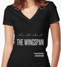 it's all about the wingspan Women's Fitted V-Neck T-Shirt