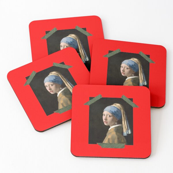 Item preview, Girl With A Pearl Earring Art T-Shirt Taped Design designed and sold by D-Shirt-More.