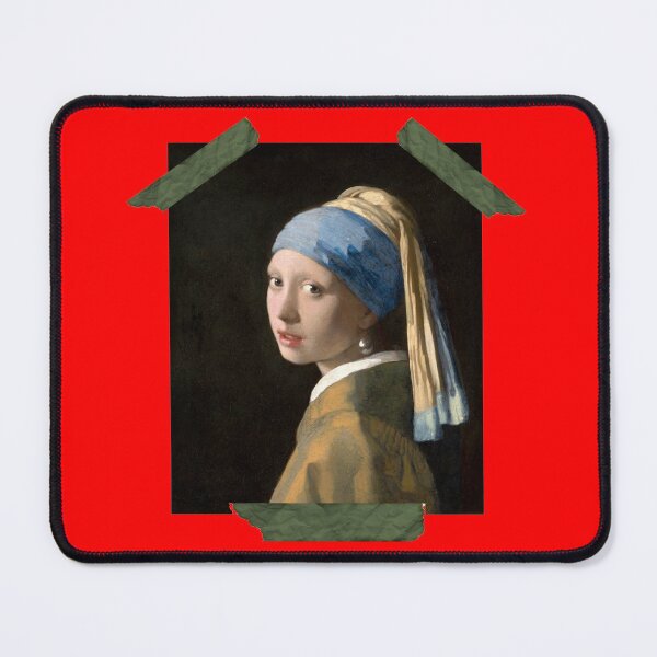 Item preview, Girl With A Pearl Earring Art T-Shirt Taped Design designed and sold by D-Shirt-More.