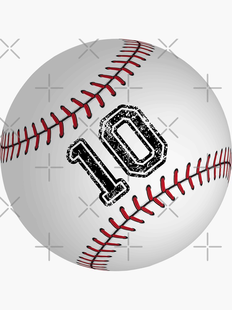 Baseball ball number 10, ten | Sticker