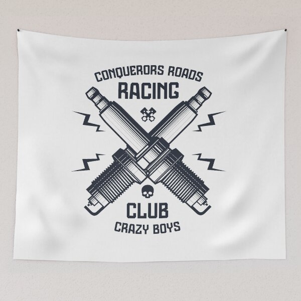 Item preview, Conquerors roads racing club, Crazy boys, Skull, Skeleton, Motorcycle designed and sold by Elshan Ilyasov.