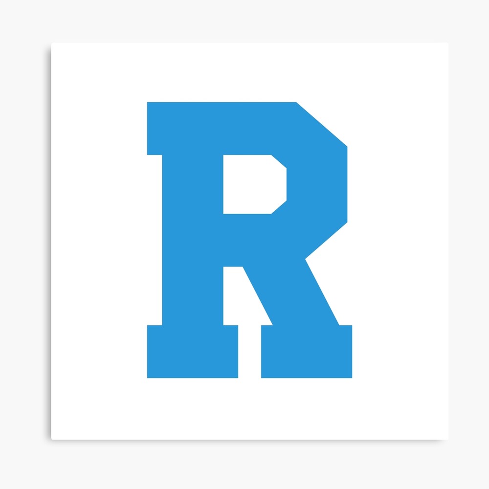 alphabet blue r sports letter r photographic print for sale by thecultstuff redbubble