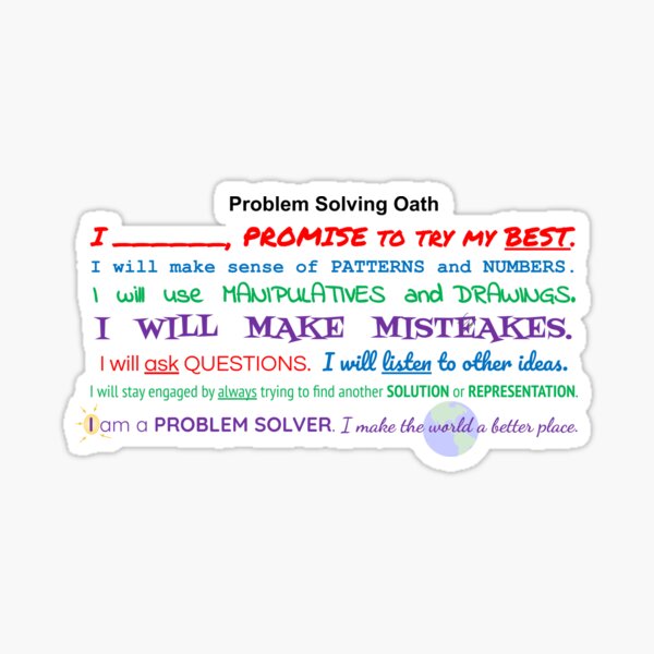 Item preview, Problem Solving Oath designed and sold by Theresa Wills.