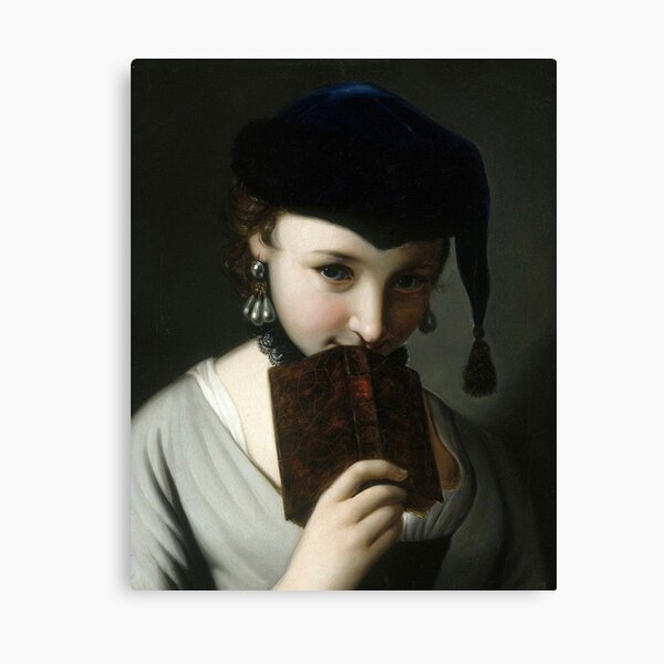 Girl with a Book (18th century) - Pietro Antonio Rotari Canvas Print