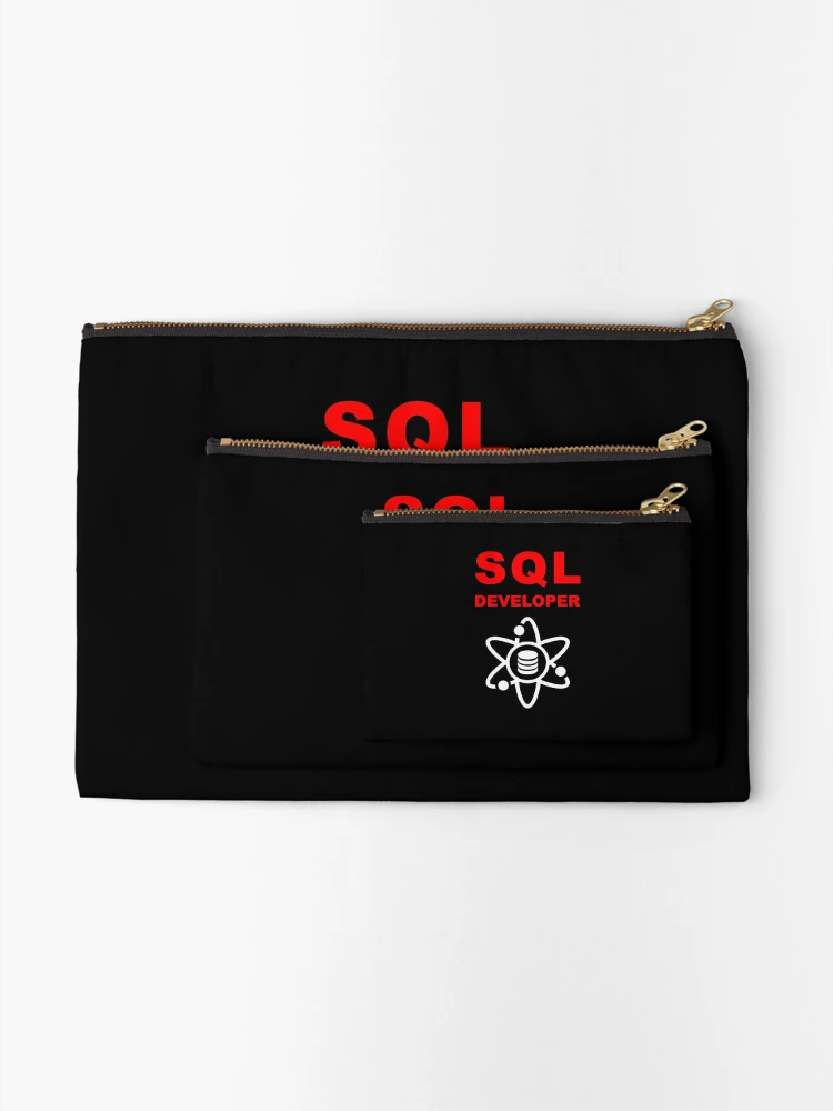 Thumbnail 2 of 4, Zipper Pouch, SQL Developer, DBA Database Administrator, Structured Query Language, Data Science, Database Developer, SQL Query, Software Engineer, Computer Science, Fullstack Developer, Programming Humor, Dark designed and sold by Max-Wear.