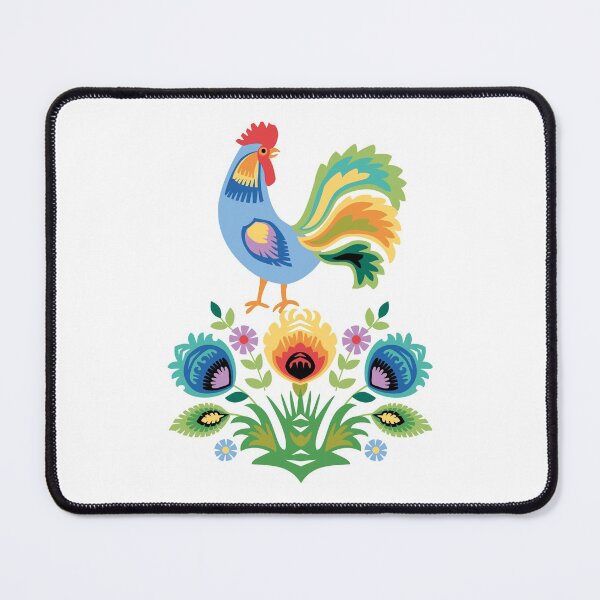 Item preview, Polish Blue Rooster and Flowers designed and sold by Barbara Pixton.