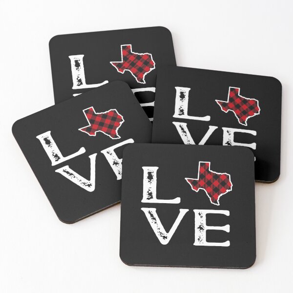 Item preview, Love Texas - Texas State Outline Red Black Plaid designed and sold by ZiesMerch.