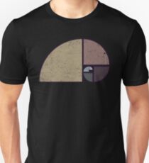 Fibonacci - The Golden Spiral in Geometry with Earth tones Slim Fit T-Shirt