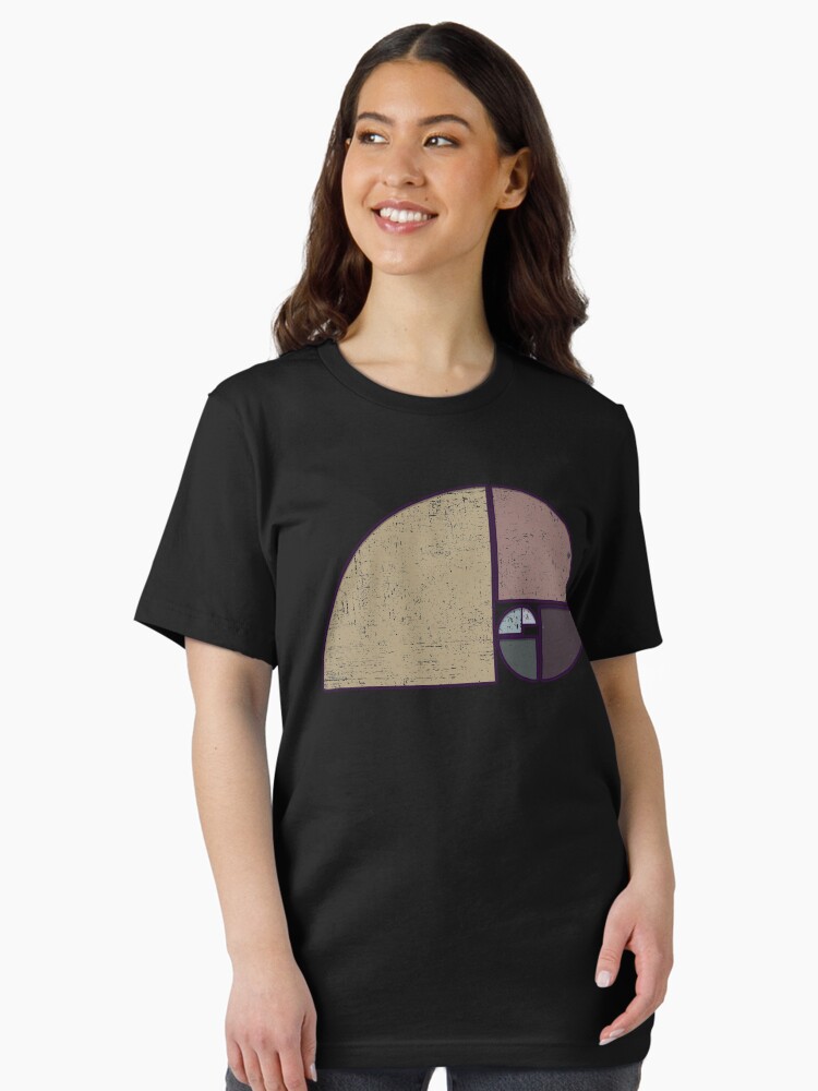 Thumbnail 2 of 7, Essential T-Shirt, Fibonacci - The Golden Spiral in Geometry with Earth tones designed and sold by ddtk.