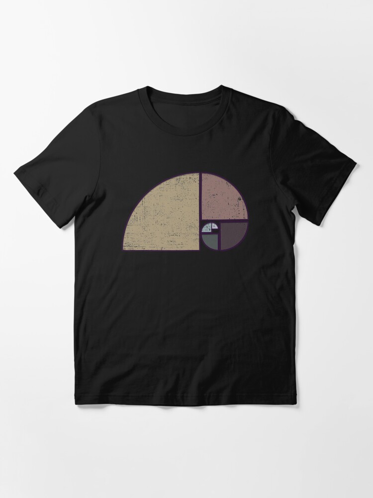 Thumbnail 3 of 7, Essential T-Shirt, Fibonacci - The Golden Spiral in Geometry with Earth tones designed and sold by ddtk.