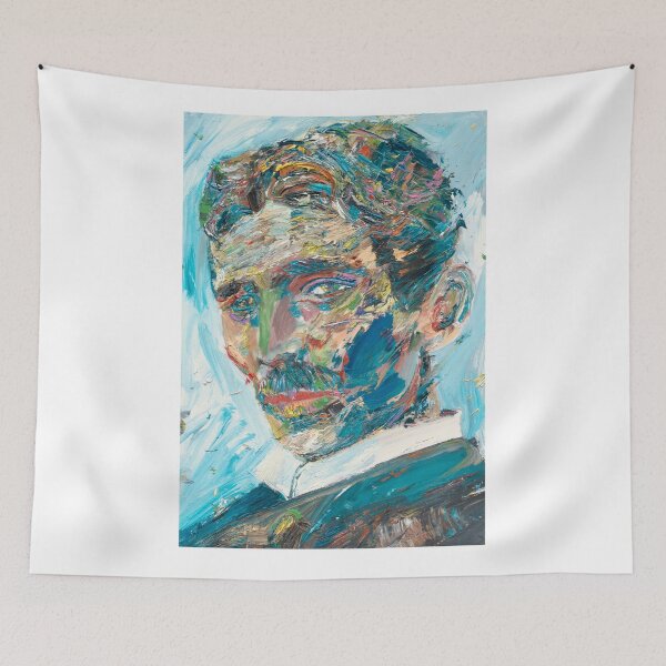 Item preview, NIKOLA TESLA oil portrait designed and sold by lautir.
