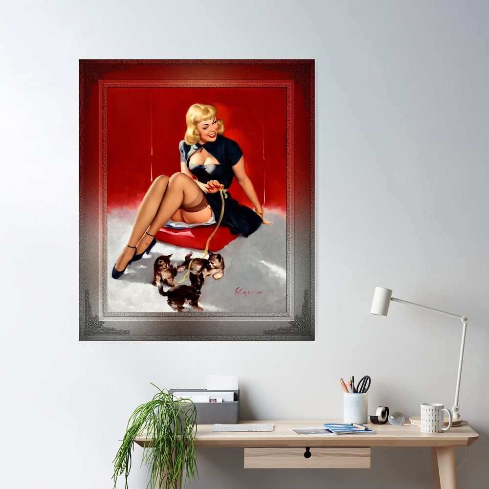 Photo Restoration Of Some Cute Tricks by Gil Elvgren Classic Xzendor7 Old Masters Reproductions Poster