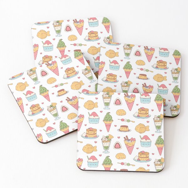 Item preview, Cute Japanese Desserts Doodle Pattern designed and sold by rustydoodle.