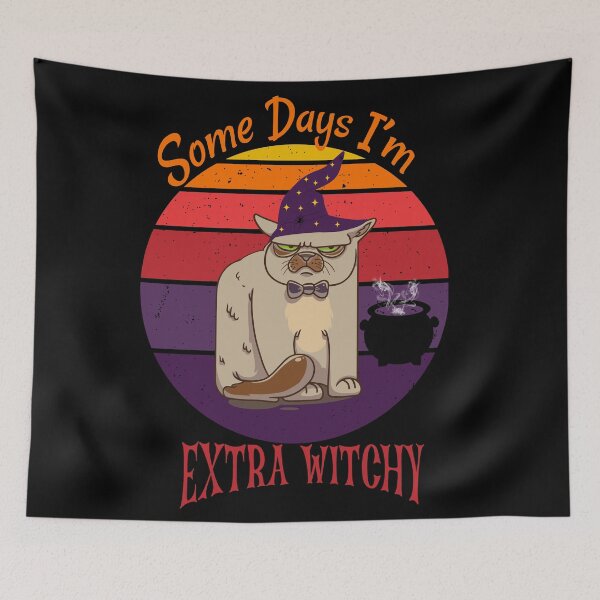 Item preview, Some days I’m extra witchy grumpy cat Halloween - men/ women /kids Halloween  designed and sold by Designs Of all kinds.