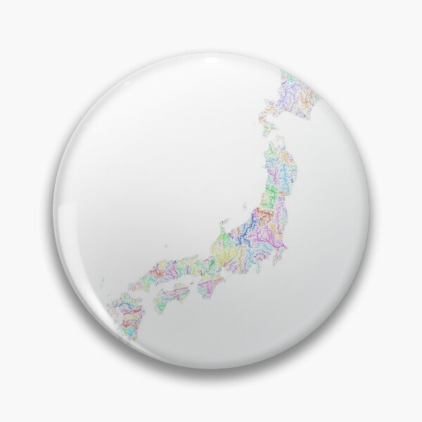 Item preview, Japan River Basin Map in Rainbow Colours with Wgite Background designed and sold by GrasshopperGeo.