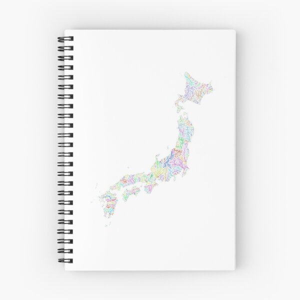 Item preview, Japan River Basin Map in Rainbow Colours with Wgite Background designed and sold by GrasshopperGeo.