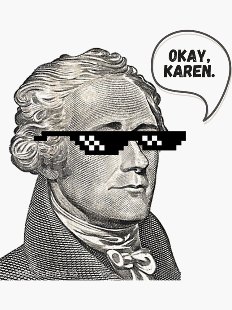 Alexander Hamilton in sunglasses Sticker for Sale by 12Posters12