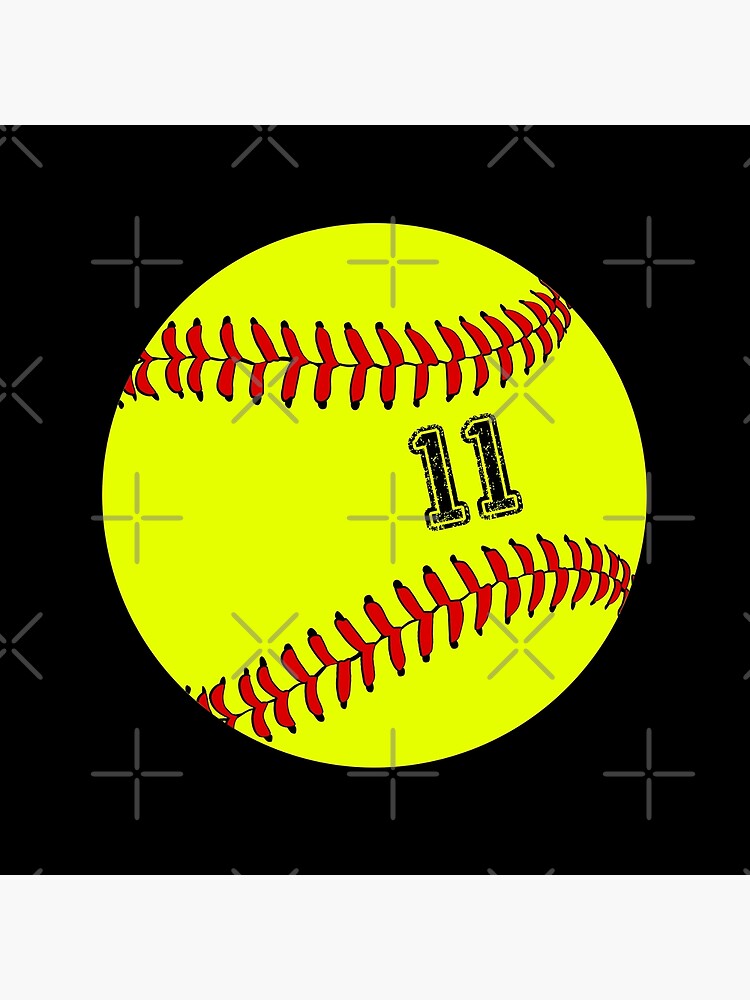 "Softball ball number 11, eleven " Poster for Sale by TheCultStuff