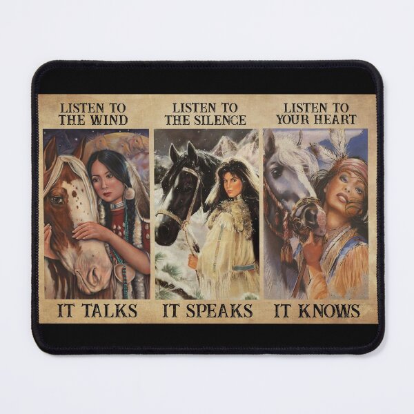 Item preview, Native american woman with Horse listen to the wind designed and sold by chinulove.
