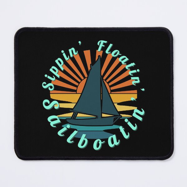 Item preview, Sippin' Floatin' Sail Boatin' Sail Boat Retro Striped Sunset designed and sold by Zurickdesigns.