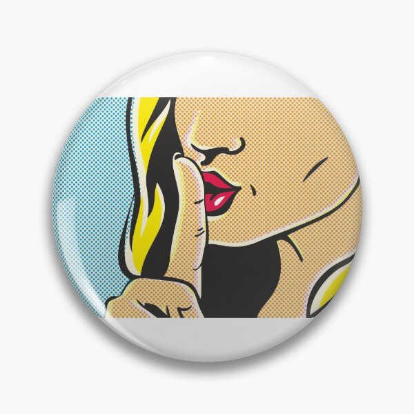 Item preview, Pop art shhh woman, woman with finger on lips, silence gesture, shut up designed and sold by etraveler.