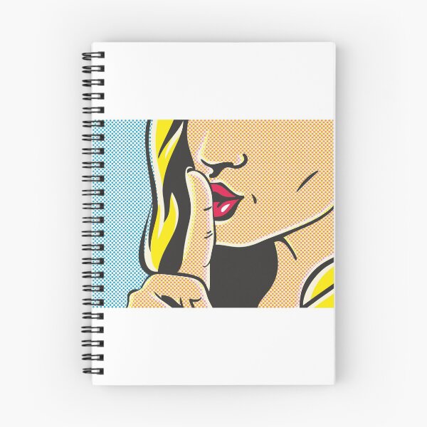 Item preview, Pop art shhh woman, woman with finger on lips, silence gesture, shut up designed and sold by etraveler.