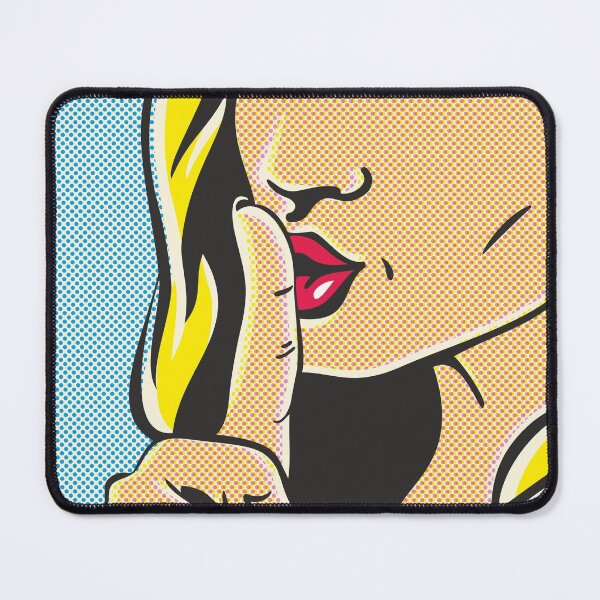 Item preview, Pop art shhh woman, woman with finger on lips, silence gesture, shut up designed and sold by etraveler.