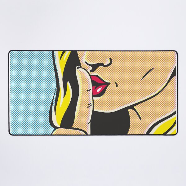 Item preview, Pop art shhh woman, woman with finger on lips, silence gesture, shut up designed and sold by etraveler.