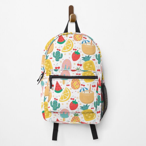 Item preview, Cute Aesthetic Fruits Pattern | Pineapple Lemon Cherry Popsicle Coconut Cactus designed and sold by JooArtPrints  ★★★★★.