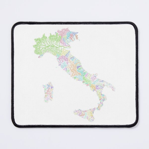 Item preview, Italy River Basin Map in Rainbow Colours with White Background designed and sold by GrasshopperGeo.