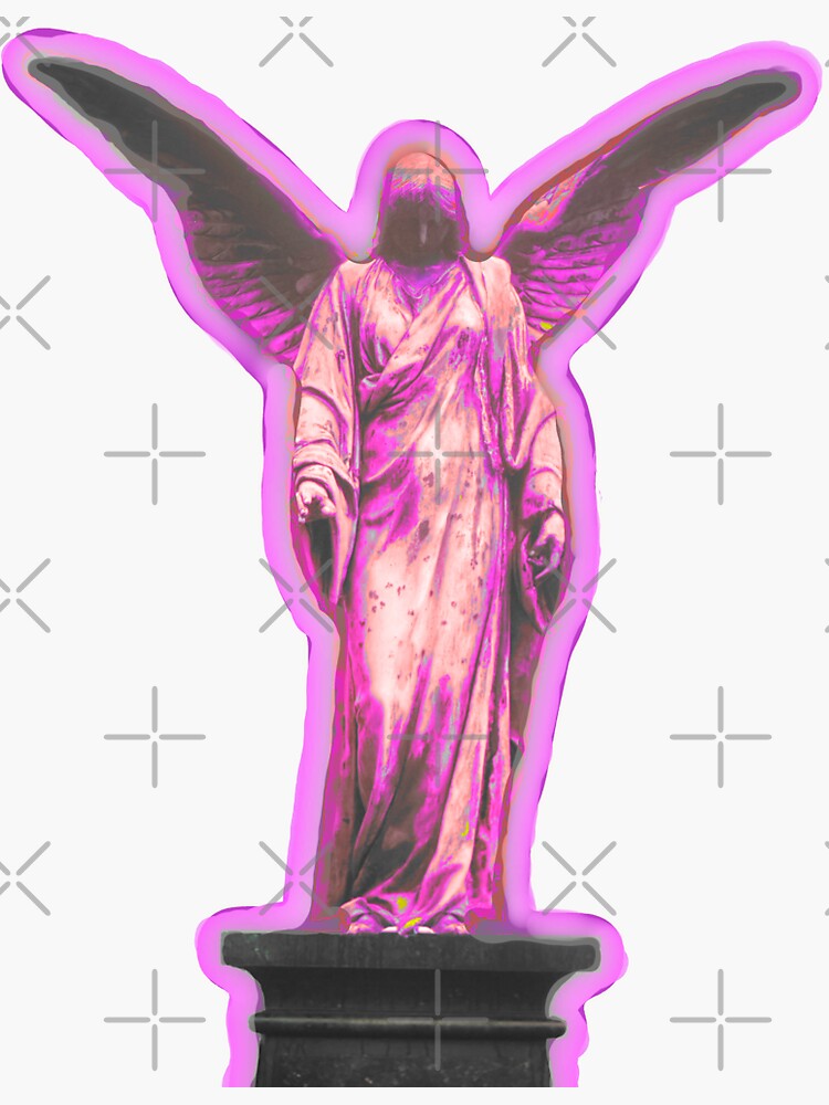 Desidero Neon Pink Angel Vapowave Aesthetics Sticker For Sale By