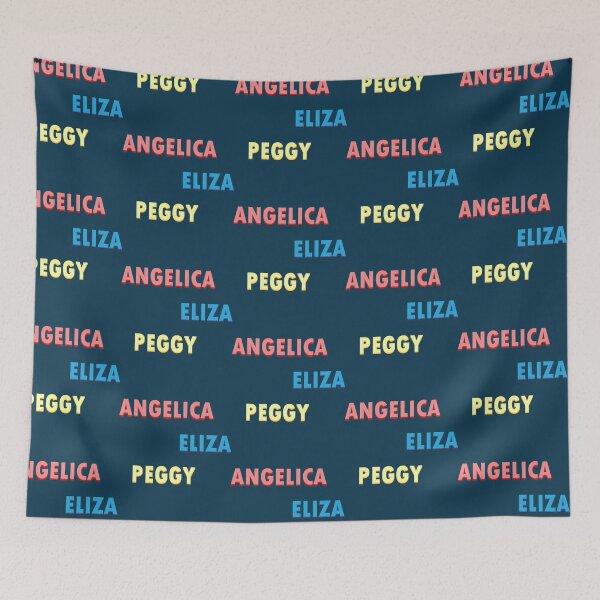 Item preview, Name tag of Schuyler sisters in white s Angelica, Eliza and Peggy   designed and sold by 12Posters12.