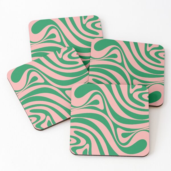 Item preview, New Groove Retro Swirl Abstract in Pink and Green designed and sold by kierkegaard.