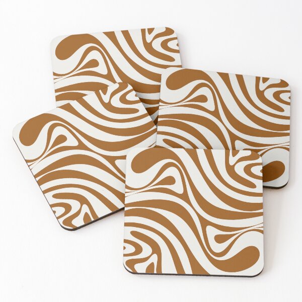 Item preview, New Groove Retro Swirl Abstract in Boho Brown and Putty designed and sold by kierkegaard.