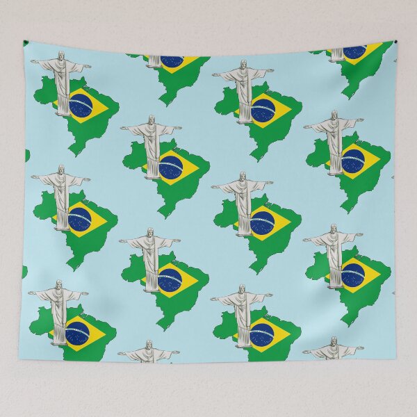 Item preview, Christ the Savior and the Map & flag colors of Brazil designed and sold by Kalin-Lyfe.