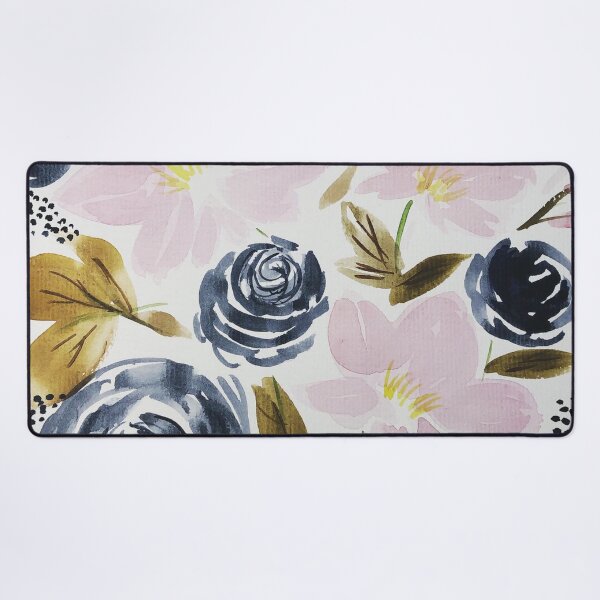 Item preview, Navy and Light Pink Watercolor Florals designed and sold by JuniperWD.