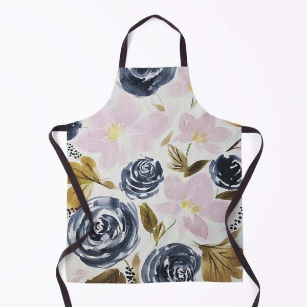 Item preview, Navy and Light Pink Watercolor Florals designed and sold by JuniperWD.