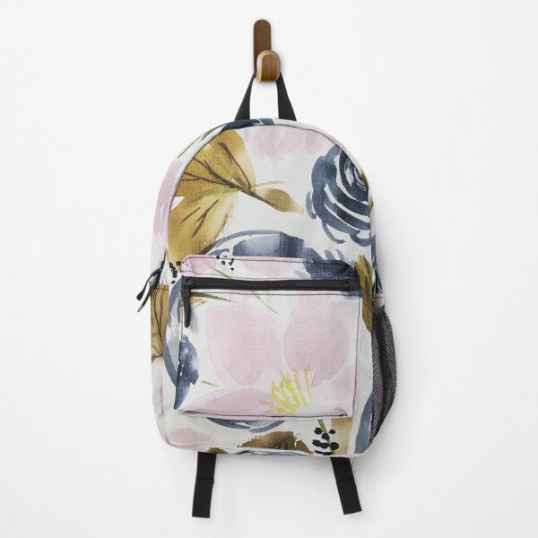 Item preview, Navy and Light Pink Watercolor Florals designed and sold by JuniperWD.