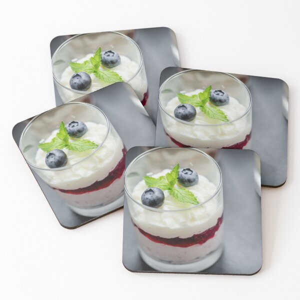 Item preview, Glass Sweet Blueberries Whipped Cream Delicious Food designed and sold by MonArtisteSam.