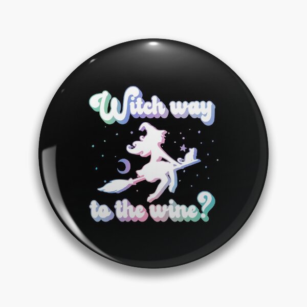 Item preview, Witch way to the wine? Funny Halloween wine drinking witch design.  designed and sold by Mixture-DESIGN.