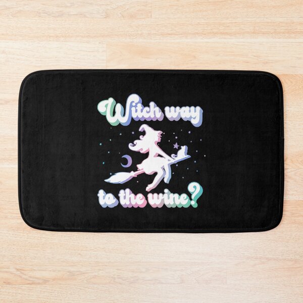 Item preview, Witch way to the wine? Funny Halloween wine drinking witch design.  designed and sold by Mixture-DESIGN.