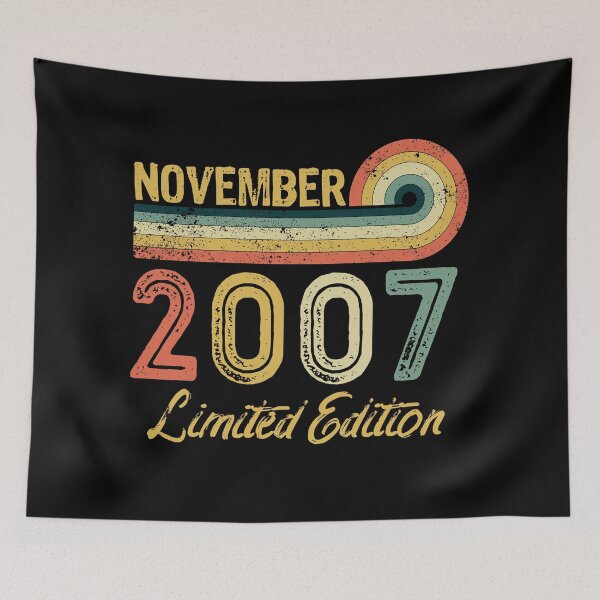Item preview, Retro Vintage 14th Birthday - Born in November 2007 designed and sold by meedTee.