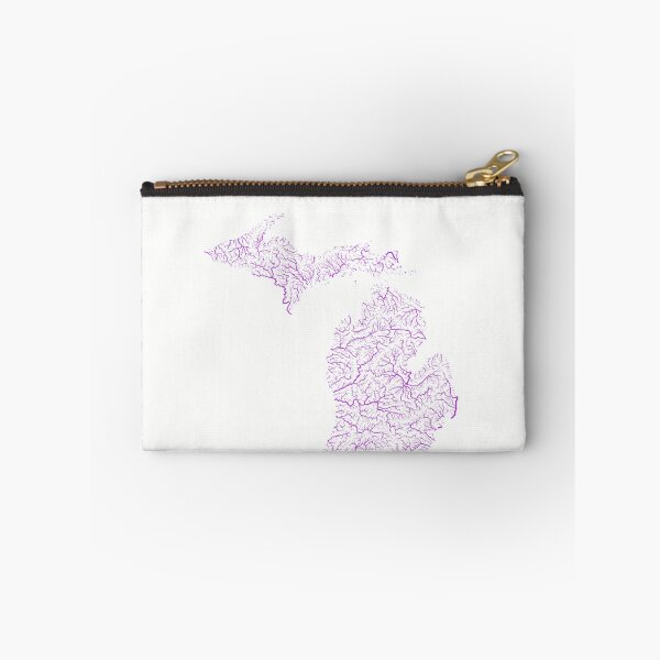 Item preview, Michigan River Basin Map in Rainbow Colours with White Background designed and sold by GrasshopperGeo.
