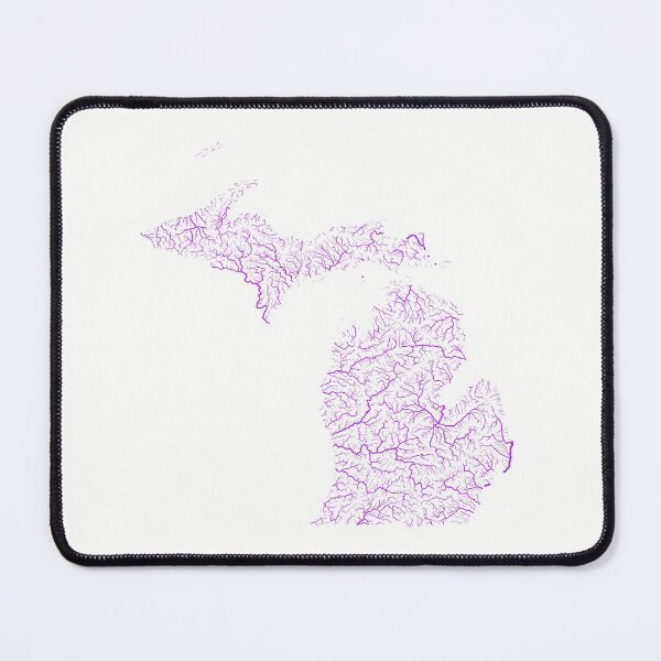 Item preview, Michigan River Basin Map in Rainbow Colours with White Background designed and sold by GrasshopperGeo.