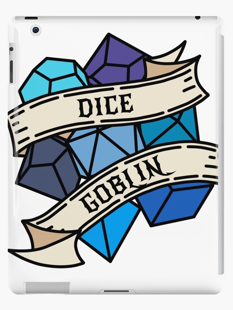 Blue tone Dice Goblin tattoo style DnD dice iPad Case & Skin for Sale by  CritHappensDice