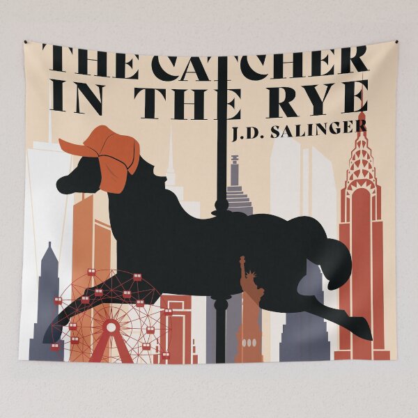 Item preview, The Catcher in the Rye minimalist book art designed and sold by PrintsBySadie.